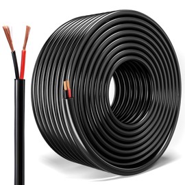 energeaster 16 Gauge Electrical Wire 2 Conductor,16 AWG Electrical Wire Stranded PVC Cord OFC Cable,2 Core Flexible Extension Power Cord for Auto Cord for LED Lamp Lighting Strips Automotive(50FT)