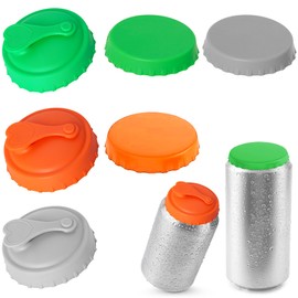 TIMEDIARY 6pcs Silicone Soda Can Lids, Reusable Can Stopper, Can Saver, Soda Cover Lids For Pop Beer, Drink (Assorted colors)