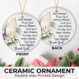 NewEleven Religious Christmas Ornaments, Bible Verse Ornament, Prayers Christmas Ornaments Religious Jesus Ornaments for Christmas Tree Decorations,Inspirational Christian Gifts for Women Men