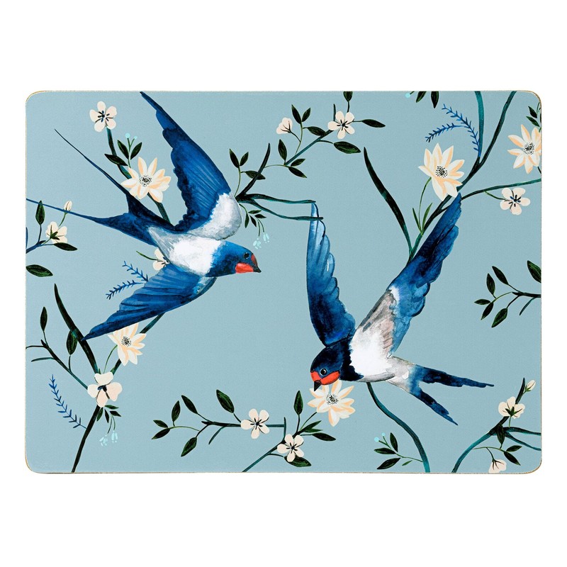 Set of 4 (8 pc) Flying Home Birds Placemat &