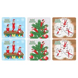 Henbrandt 6x Children’s Mini Elfin Around Christmas Jigsaw Puzzles 25-Piece Mini Jigsaws for Kids Toys Xmas Stocking Fillers Christmas Eve Box for Boys and Girls