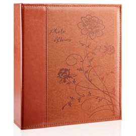 Artmag Photo Album 8x10 Clear Pages Leather Cover Slide in Album Holds 52 Vertical 8x10 Photo Album Scrapbook Picture Artwork or Postcards Storage (Brown)