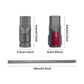 Dryer Vent Cleaner Kit,Dryer Vent Lint Hose for Dyso-n,Dryer Lint Vacuum Attachment V7 V8 V10 V11 V12 V15,Dryer Lints Remover Hose Replacement Parts Attachment (Grey,Size:80cm/31.5inch)