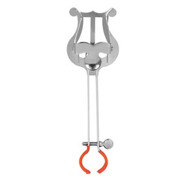 Laroal Trumpet Marching Lyre,Marching Lyre Clamp-On Music Clip Instrument Parts Trumpet Sheet Music Clip Portable Clamp On Holder Stand for Instruments Silver