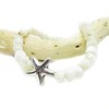 White Freshwater Shell Bracelet with Starfish Charm, Beach Jewelry, Coastal