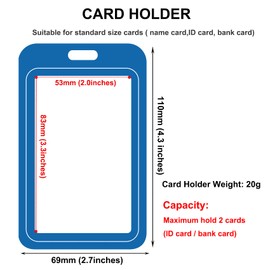 Badge Reels Retractable with Carabiner Reel Clip, Worker Badge Holder Belt Ferrule, Identity ID Badge Holder Case, Nurse Doctor Office School Teacher Name Credit Card Pocket (H1-1Pack Blue)