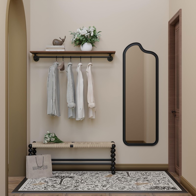 TEDIDUWA Clothes Rack 48in, Wall Mounted Garment Rack with Real