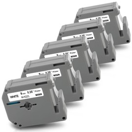 Pristar Compatible Label Tape Replacement for Tape M-K221 MK221 M Tape for Brother PT-90 PTM95 PT-70SR PT-80 PT70BM PT-65 PT85 PT55BM PT45M, 9mm 0.35