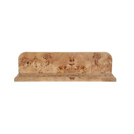 TREATLIFE HOME Elegant Burl Wood Floating Wall Shelf for Your Home, Classic Design, Displaying Decor and Personal Touches, Brown
