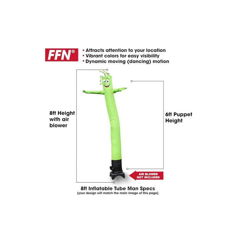 FFN Lime Green 6’ FT Tall Inflatable Tube Man Replacement