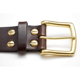 Review Outdoor Gear Handmade Leather Belt (Dark Brown Single Brass Slider, 38)