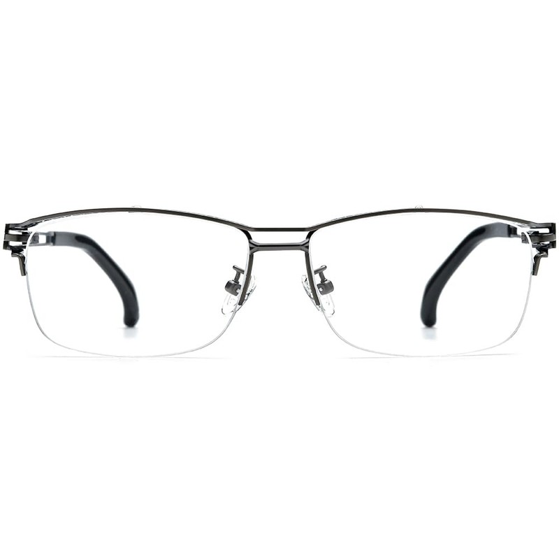 FONEX Pure Titanium Glasses Frame Men Semi Rimless Square Eyeglasses