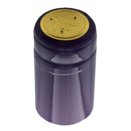 PVC Heat Shrink Capsules With Tear Tabs For Wine Bottles - 60 Count (Purple)