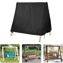 PLUSLEYSC Outdoor Swing Cover, A-Frame Patio Swing Furniture Covers, Outdoor Furniture Porch Cover Waterproof Uv Resistant Protector(72''LX67''WX55''H) (Black)