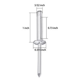 Wensilon (180 pcs) Tri-Fold Rivets Assortment 5/32 * 1，Tri Grip Rivets，Aluminum Blind Rivets Tri Grip Boat Kayak Rivets,Trifold Rivets，Bulb Style Rivets