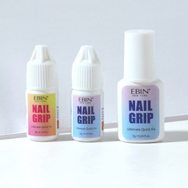 Nail Grip- Clear Drop, Quick Dry, Lasting Hold, Perfect for Press-On, Acrylic, Nail Tips & Rhinestone Gems, Low Odor, Water-Resistant, Easy Applicator