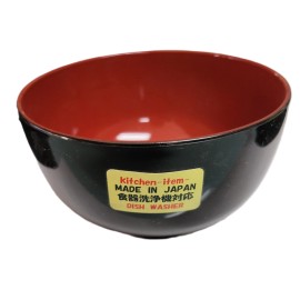 Tanaka Hashi Ten Miso Soup Bowl, Black& Red - ( Set of 4 )