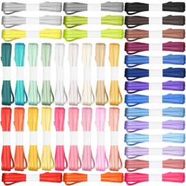 40 Pcs 1/8 Inch 218 Yards Solid Color Satin Thin Ribbon 40 Colors Double Faced Polyester Fabric Ribbon Rainbow for Crafts Gift Wrapping Wedding Party Birthday Baby Shower Wreath Decoration