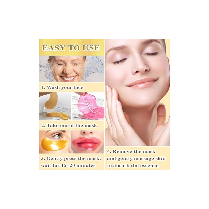 10pcs Parches Ojos Bolsas y Ojeras+10pcs Parche Labial, Eye Patches