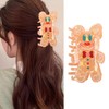 Christmas Hair Clips Christmas Gingerbread Man Hair Clip for Women Orange Hair Clips for Hair Christmas Hair Clips Cute Resin Hair Clips Big Hair Clips Christmas Clips Fashion Hair Accessories