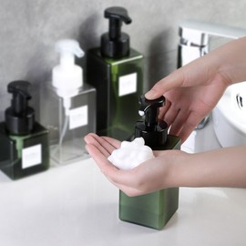 Foaming Soap Dispenser Refill Bottle for Liquid Soap & Shampoo - Plastic (250ml, 450ml, 650ml) PET Green (Foam Pump) x 450ml 10ea