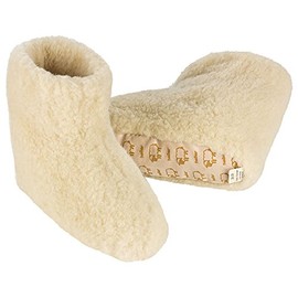 100% Pure Wool Wollhausschuhe Hüttenschuhe Boots Slippers 36 37–38 39 40 41 42 43 44 45 46 47 Men and Women-Natural Beige Size: 6