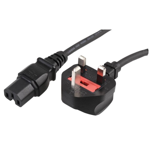 Invero® 2M UK Mains Plug to IEC C15 Notched Kettle