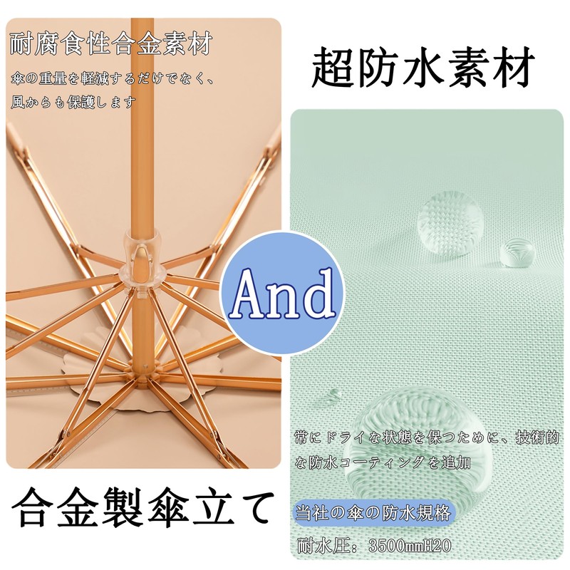 Fashionable and Cute Folding Umbrella, Solid Ruffled Design, Gold J-Shaped