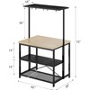 GarveeHome 42" Kitchen Island with Wheels - Microwave Stand &