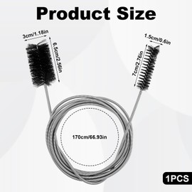Flexible Tube Brushes, 66.93-Inch Pipe Brushes Hose Cleaning Tool Long Drain Snake Brush Sunroof Drain for Fridge Curved Pipes and Slim Holes Cleaning
