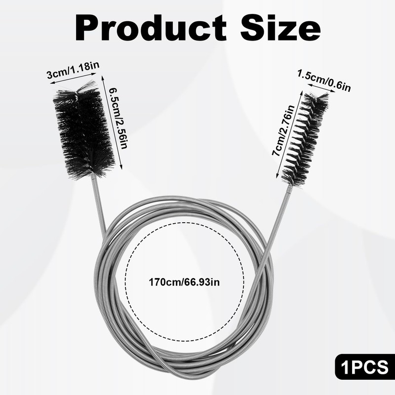 Flexible Tube Brushes, 66.93-Inch Pipe Brushes Hose Cleaning Tool Long
