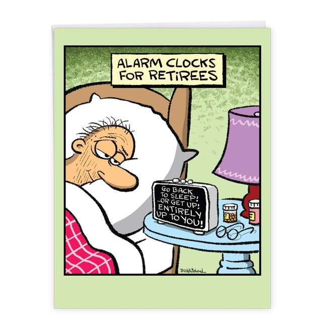 NobleWorks - Retiree Alarm Clock - Happy Retirement Card From All of Us (Big 8.5 x 11 Inch) - Group Retirement Card with Envelope J6949RTG-US