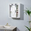 5-Tier Wall Mounted Bathroom Cabinet, White Storage Organizer, Adjustable Door,