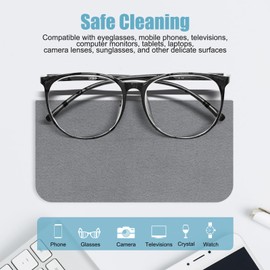 TENOC 6 Pack Microfiber Cleaning Cloths for Electronics, Camera Lenses, Eyeglasses, Cell Phone and Laptop Screens, Safe and Effective Wipe Kit, Gray (6"x6")