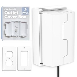 Outlet Cover Box for Child Safety (2 Pack) Duplex & Decorator Electrical Outlet Plates, Concealed Access Buttons, and Spacious Compartment - Jool Baby