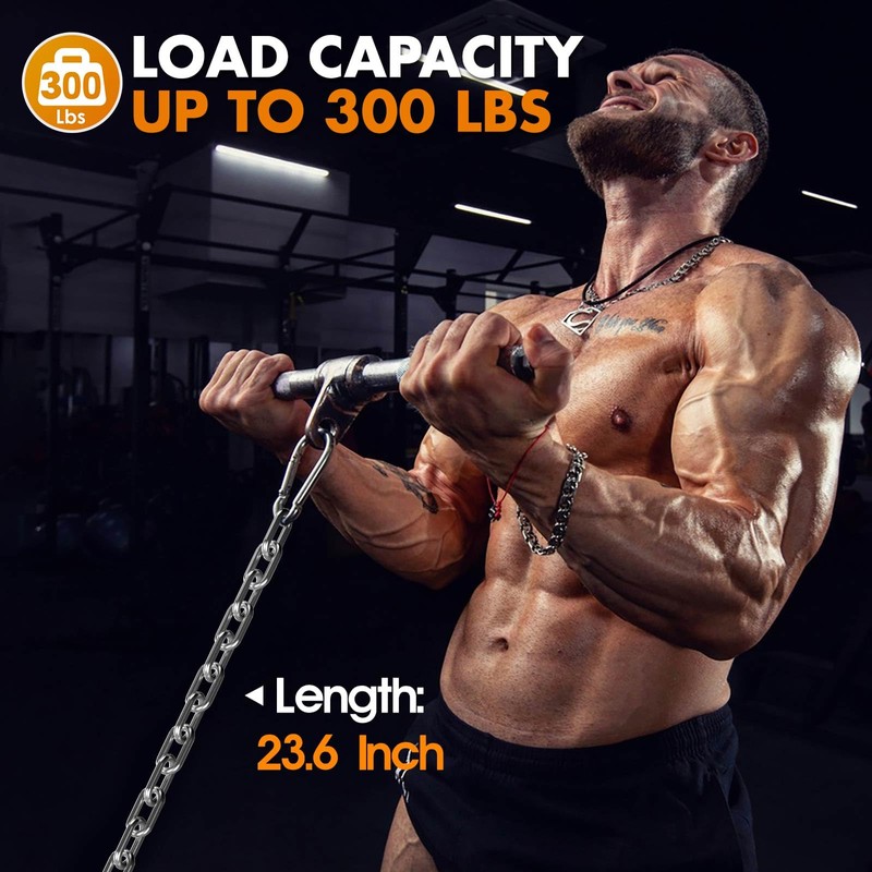 Anobeyi 23.6" Gym Fitness Cable Extension Chain, 304 Stainless Steel