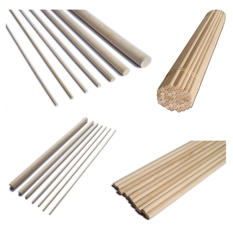 Trustleaf 16mm x 30cm Birch Hardwood Wooden Dowels (10 Dowels)