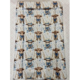 Sunnybabies Highland Cow Themed Nursery Baby Changing Mat Soft Padded Deluxe