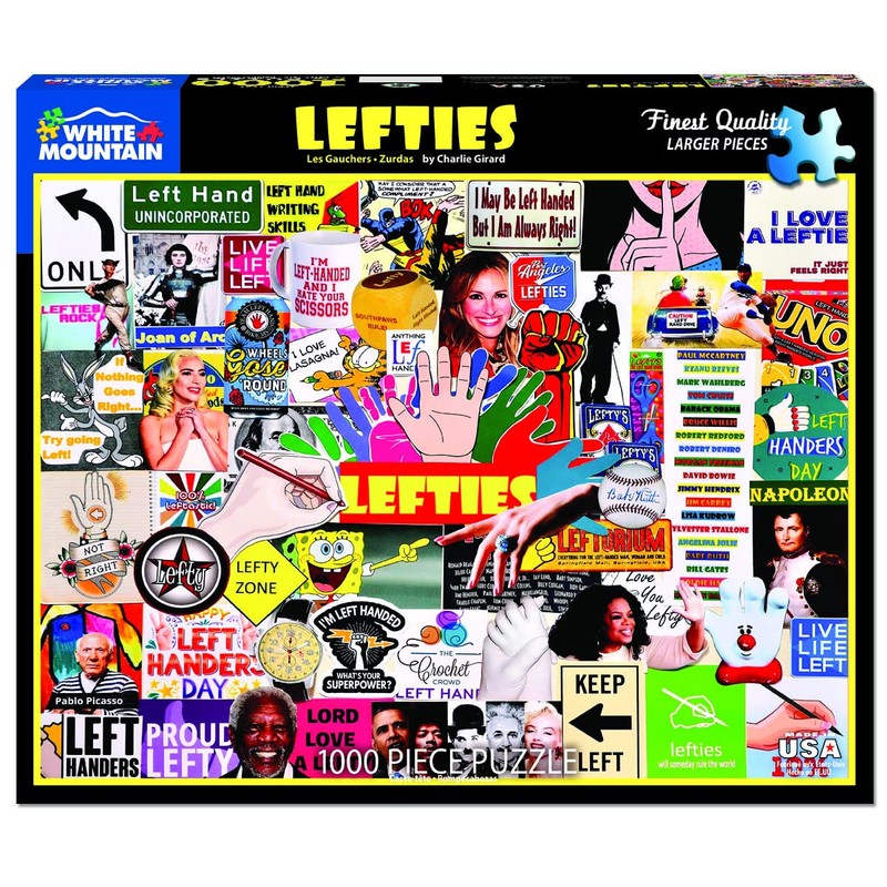 White Mountain Puzzles Lefties, 1000 Piece Jigsaw Puzzle