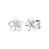 Elli Diamonds Women's Earrings Frangipani Blossom Floral with Diamond (0.03