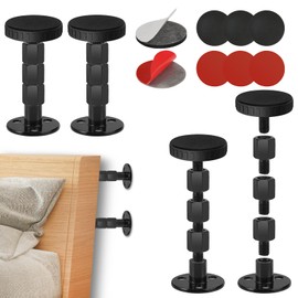 Pack of 4 Anti Shake Bed Frames, Spacer Wall, Adjustable Headboard Stabilisers 30-110 mm Headboard Stopper, Bed Frame Headboard, Anti-Shake Beds Stabiliser for Beds, Cupboards, Sofas