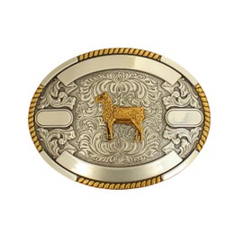Crumrine Goat Trophy Buckle with Engravable Ribbons (Medium)