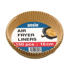 Air Fryer Paper Liners – 150 PCS Round Disposable Liners, 16cm x 4.5cm Inner Fit – Pack of 150