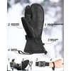 OutdoorMaster 3-Finger Ski Gloves for Women & Men, Waterproof &