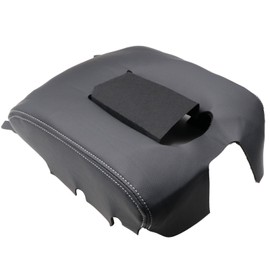 GXARTS Black Leather Center Console Leather Lid Armrest Cover Replacement Compatible with Chevy Silverado GMC Sierra 2014 2015 2016 2017 2018 Black (PVC Leather)