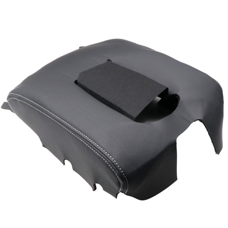 GXARTS Black Leather Center Console Leather Lid Armrest Cover Replacement