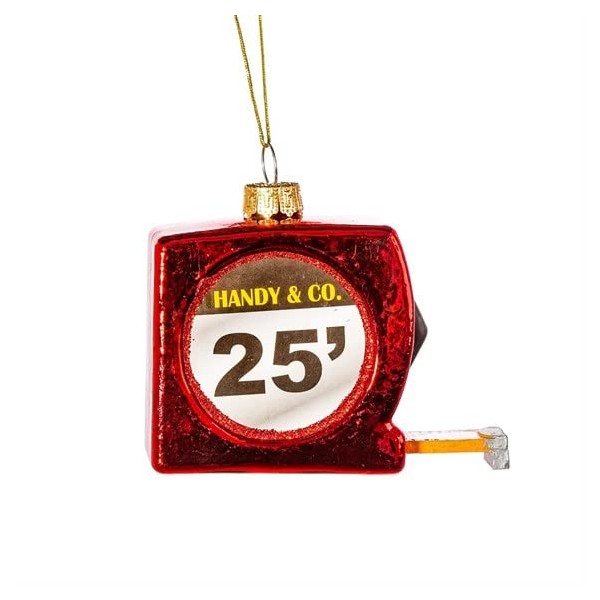 Sass & Belle Tape Measure Shaped Bauble Red