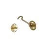 QCAA Forged Brass Cabin Hook Latch & Eye, 2-1/2", Vibrated