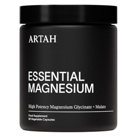 ARTAH Magnesium Glycinate & Malate Capsules, Unflavoured, 60 Count