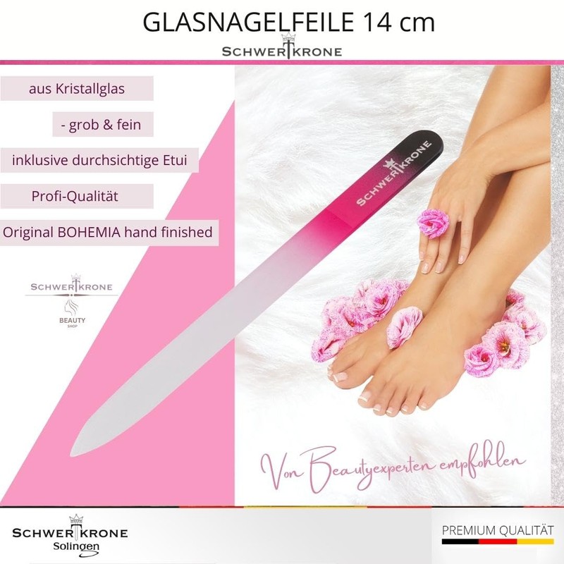 Schwertkrone Crystal Glass Nail File Original from Czech Republic 14
